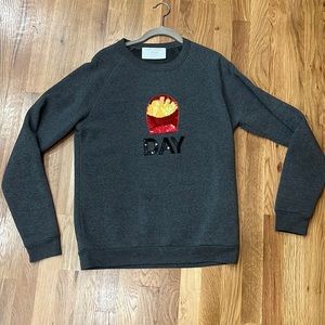 Adorable charcoal gray “Fry-day” sweatshirt
